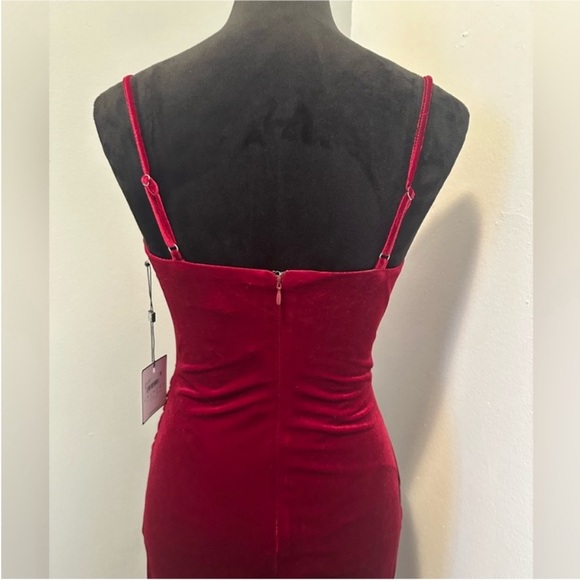 NWT Laundry by Shelli Segal Wine Velvet Cowl Neck Dress, Size 2 - Picture 10 of 12
